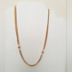 Monet Chain Necklace Love Knot Station Chain 16" Gold Tone Vintage Dainty